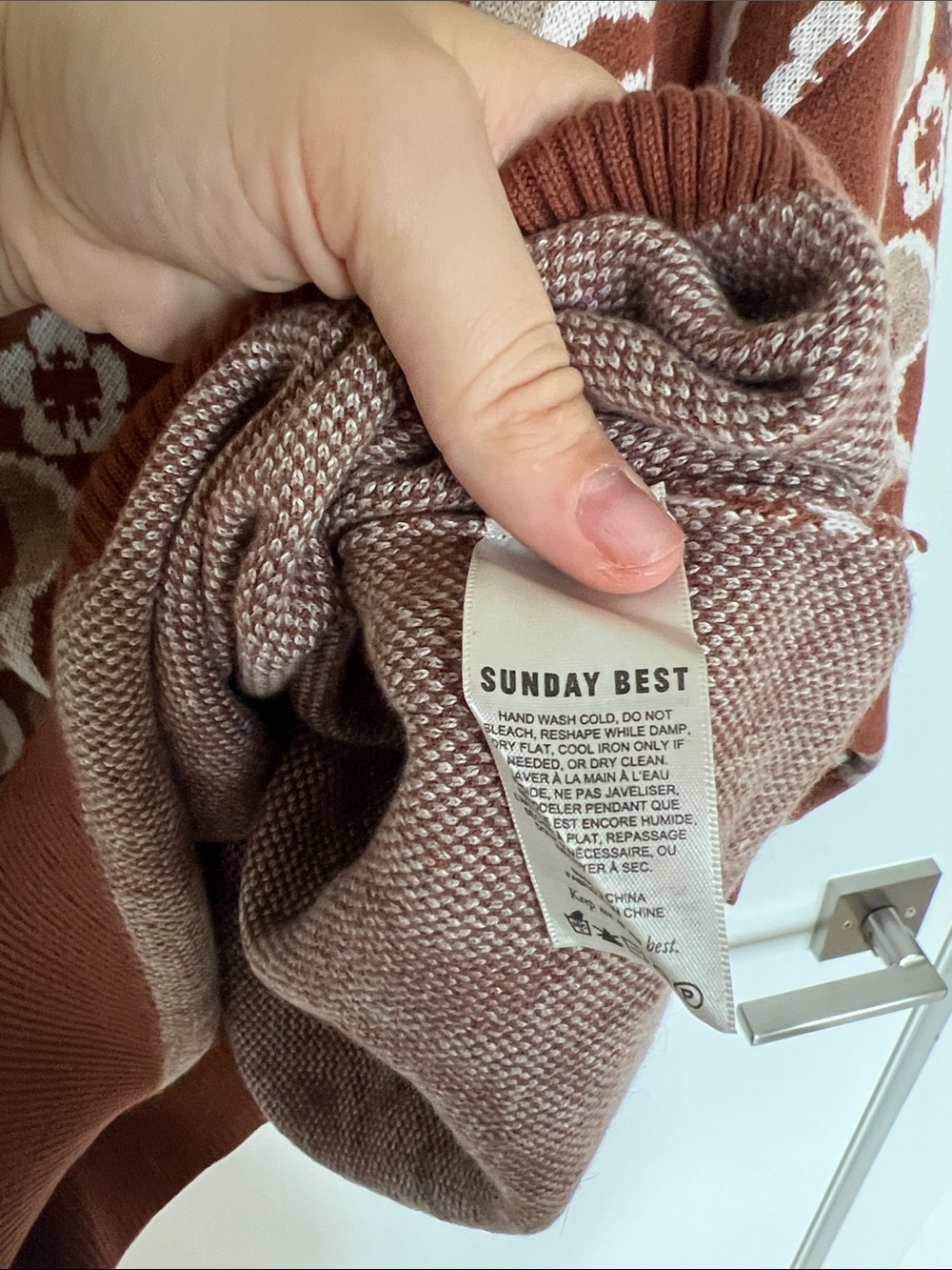 Sunday Best Rust Floral-Chain Crewneck Sweater - Picture 3 of 4